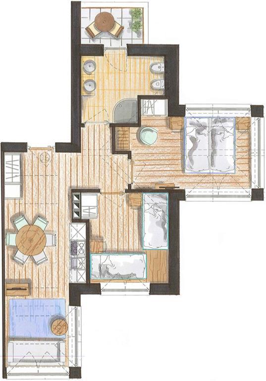 Color Home Suite Apartments Predazzo Chambre photo